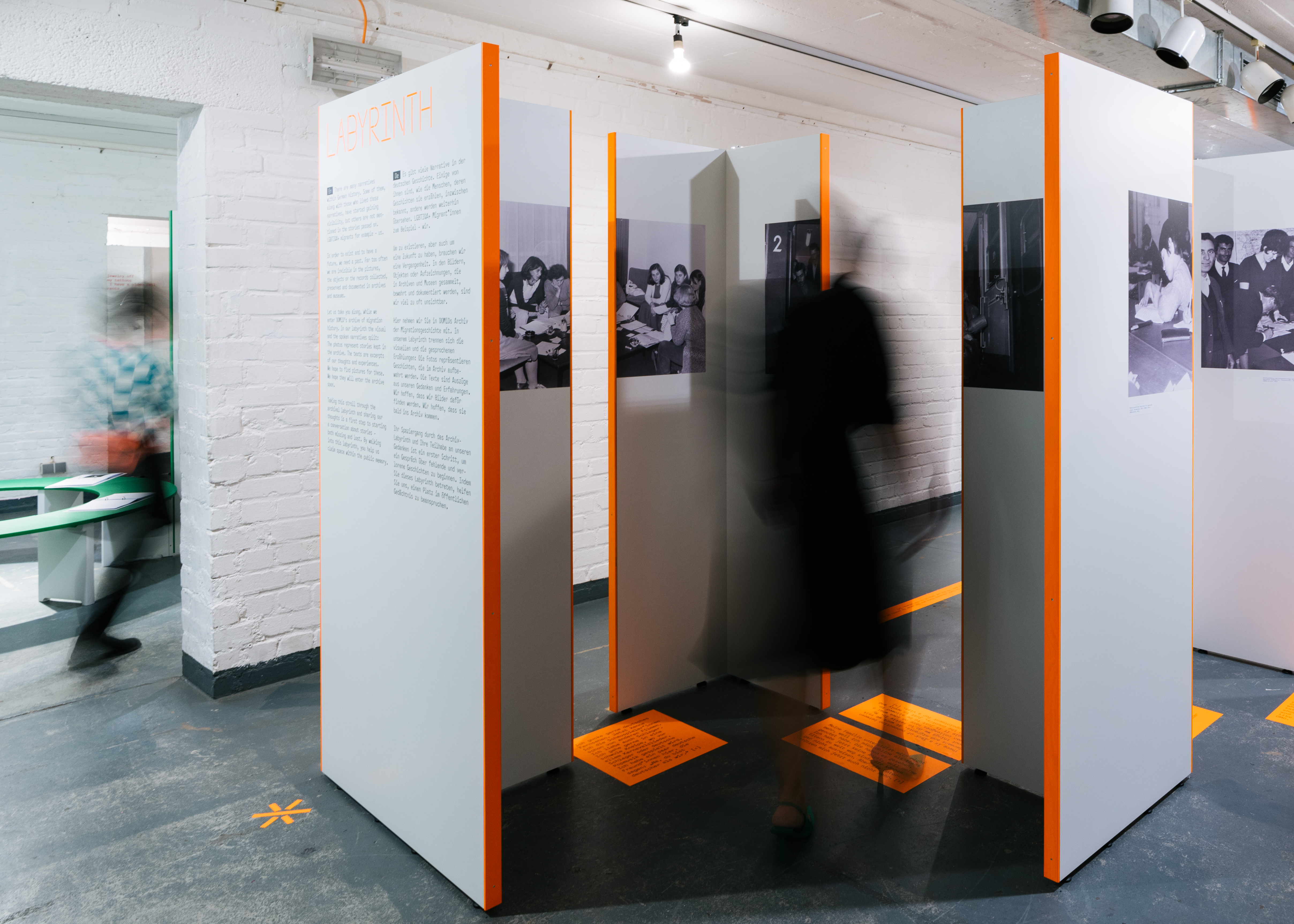The visitors' walk through the archive labyrinth and their partaking in the thoughts of the curatorial collective are a first step to start a conversation about missing and lost stories. Photo: Fadi Elias – In-Haus Media 2023